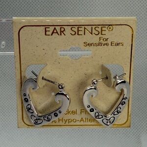 3For$20 Ear Sense Silver Heart Earrings
